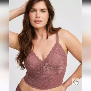 NWOT Torrid Unlined Lace Bralette Rose Taupe